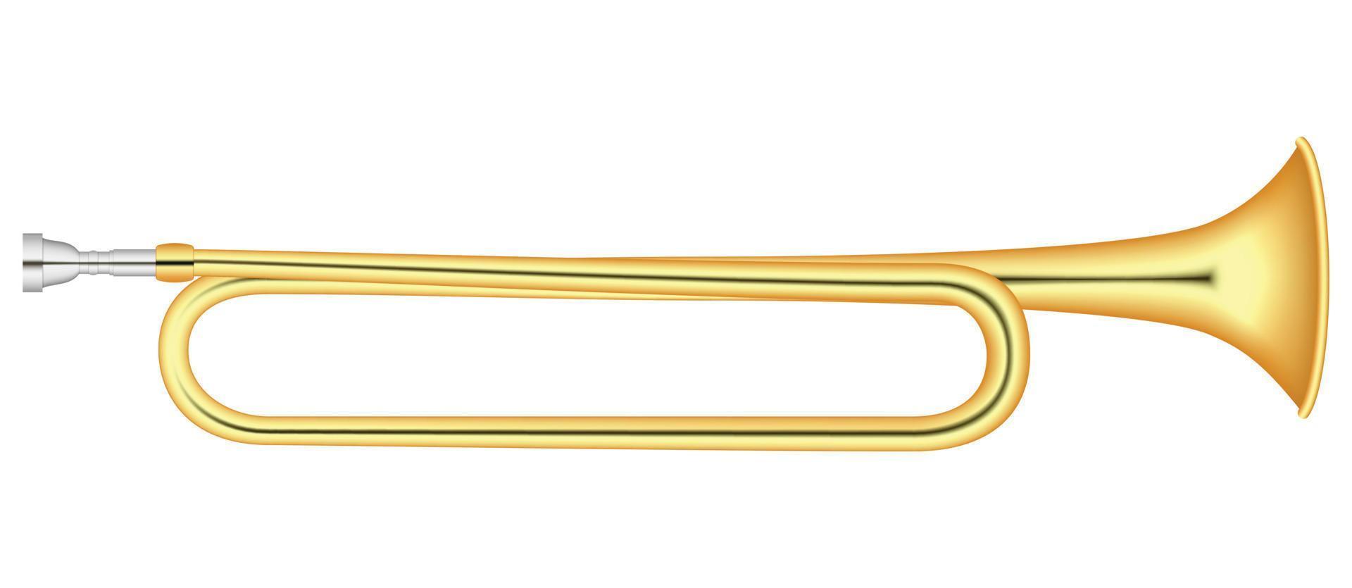 guld horn ikon, realistisk stil vektor