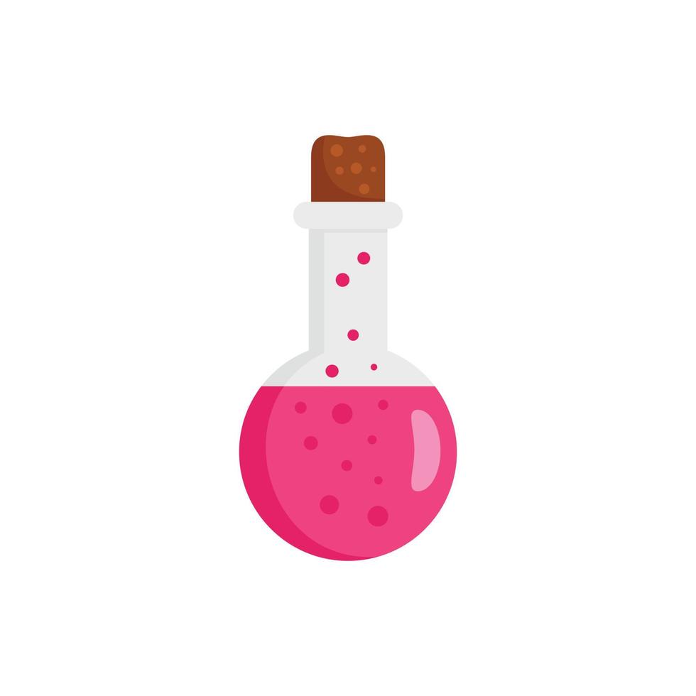 trolldryck rosa flaska ikon, platt stil vektor