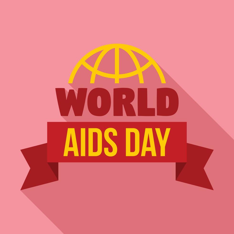 global aids day logo-set, flacher stil vektor