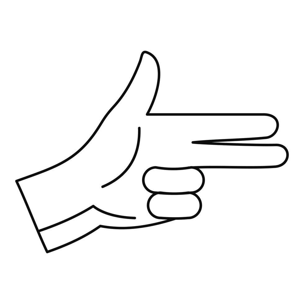 Pistole Handzeichen Symbol, Outline-Stil vektor