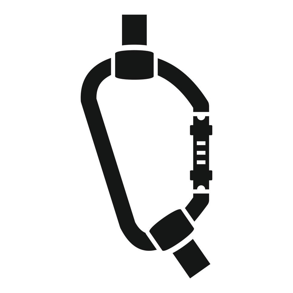 Wanderkarabiner-Symbol, einfacher Stil vektor