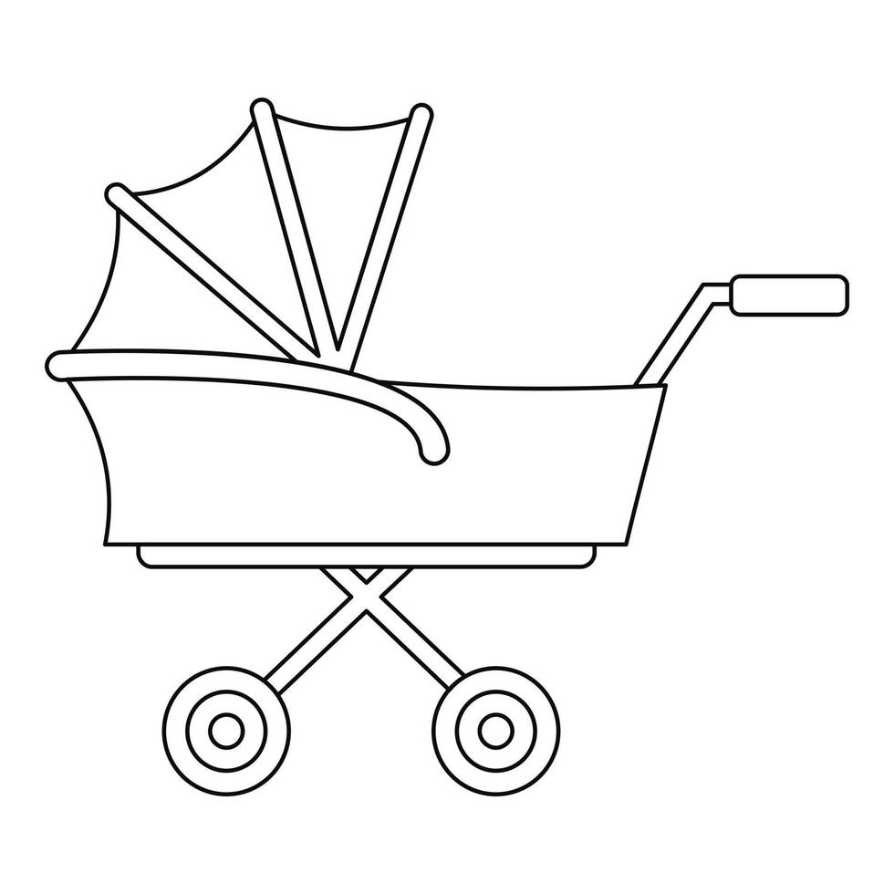 Kindertrolley-Symbol, Umrissstil vektor