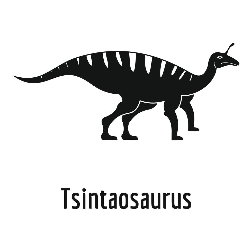 Tsintaosaurus-Symbol, einfacher Stil. vektor