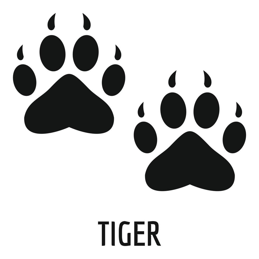 Tiger-Schritt-Symbol, einfacher Stil. vektor