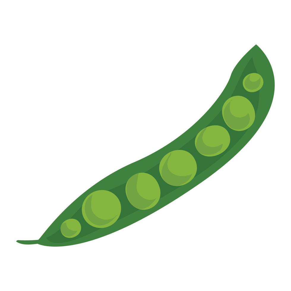 öppen grön ärtor ikon, tecknad serie stil vektor