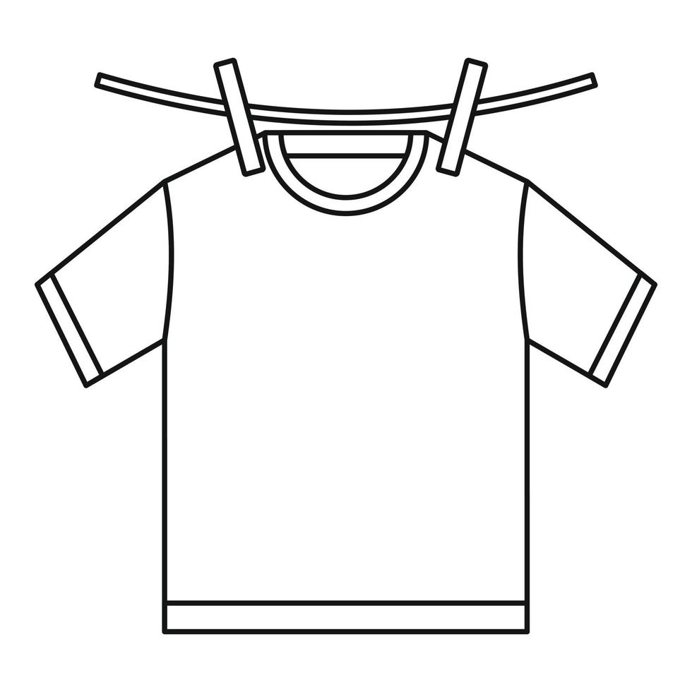 T-Shirt-Trockensymbol, Umrissstil vektor