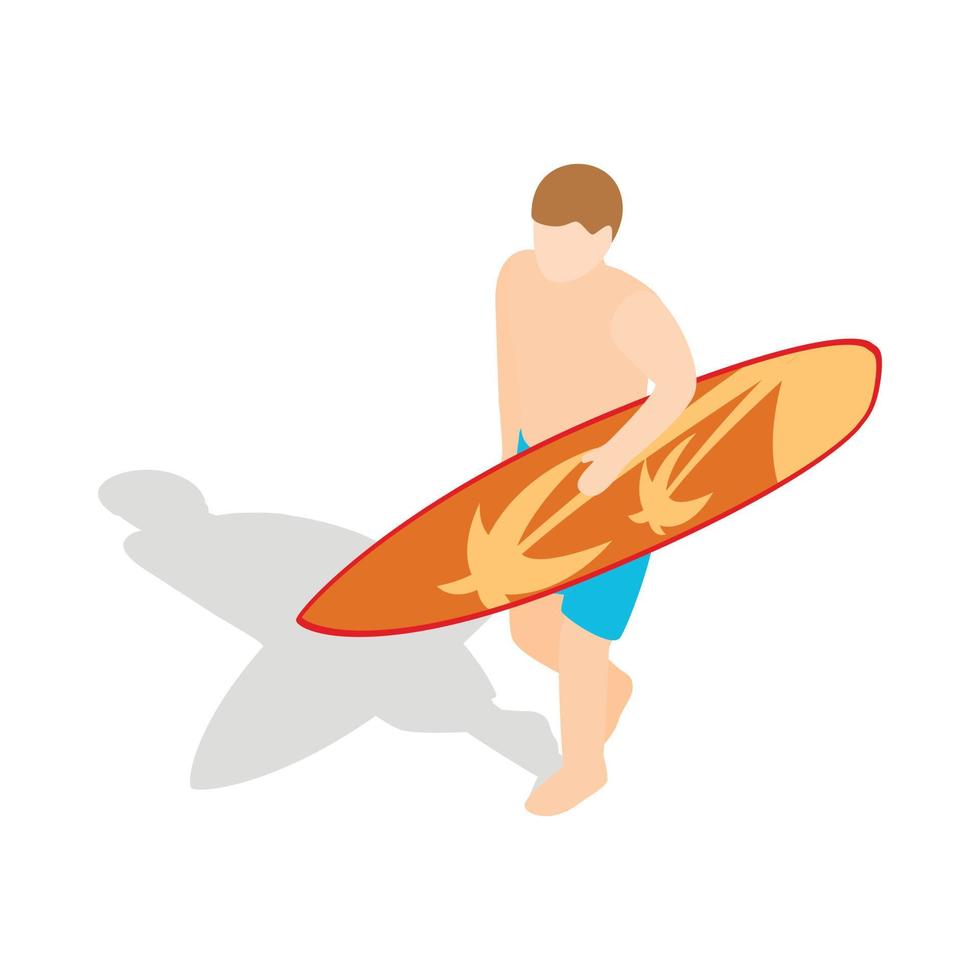 Surfer trägt sein Surfbrett-Symbol vektor