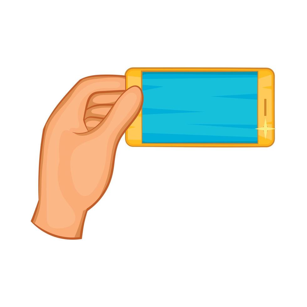 Hand mit Smartphone-Symbol, Cartoon-Stil vektor