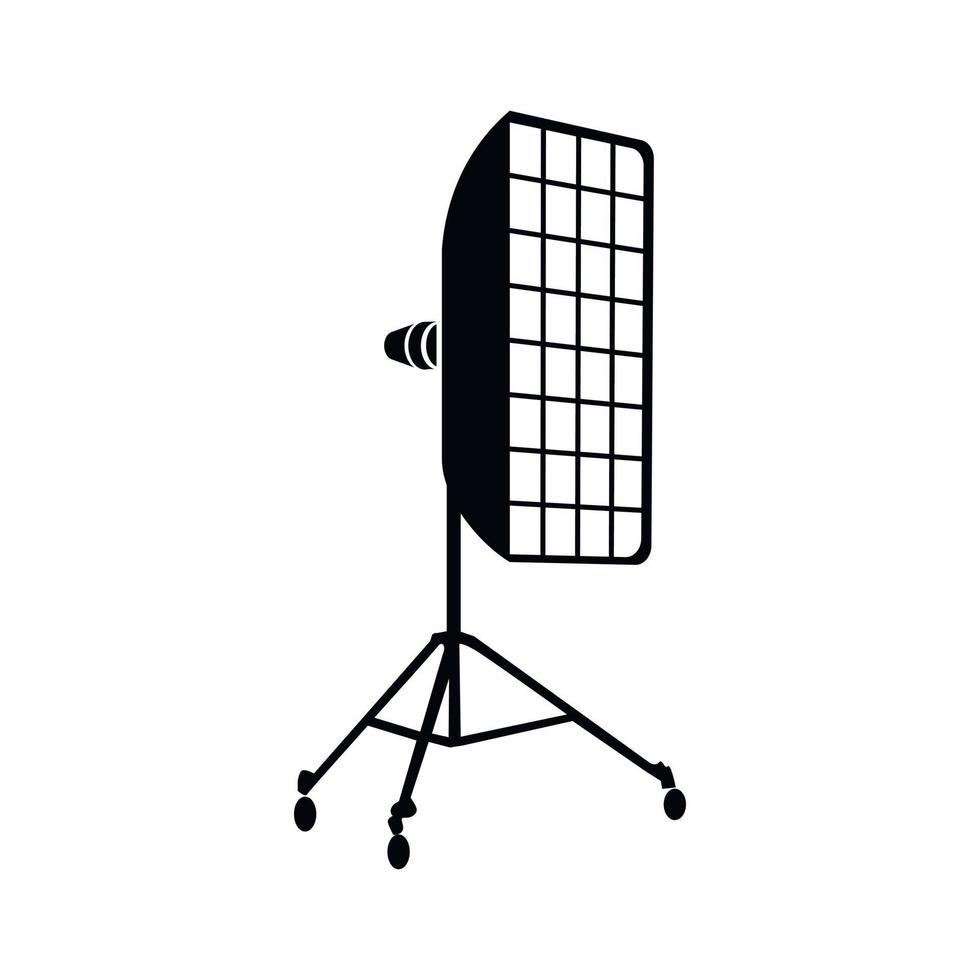 fotografisk studio Utrustning ikon, enkel stil vektor