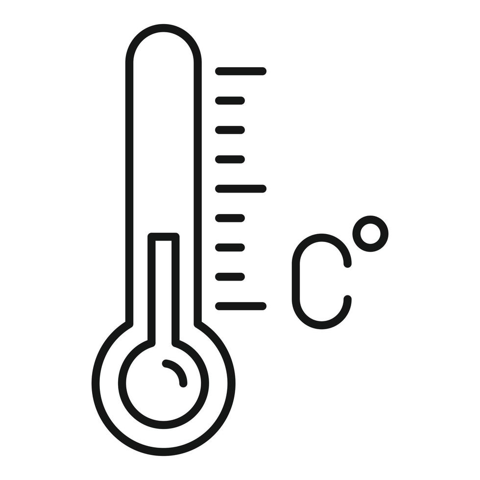 termometer ikon, översikt stil vektor