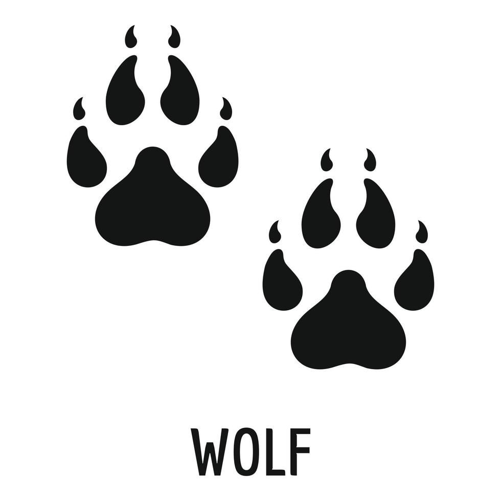 Wolf-Schritt-Symbol, einfacher Stil. vektor