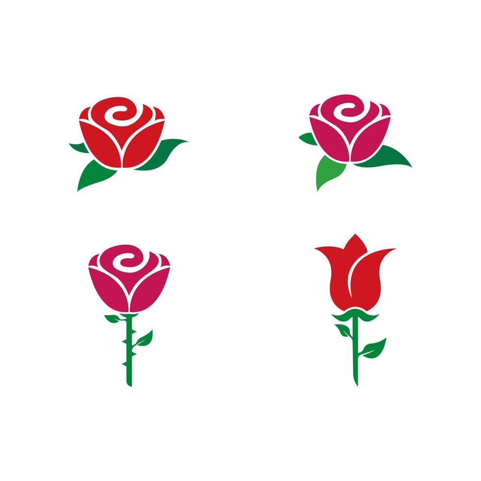 Rose Blume Logo Vorlage Symbol Vektor Illustration