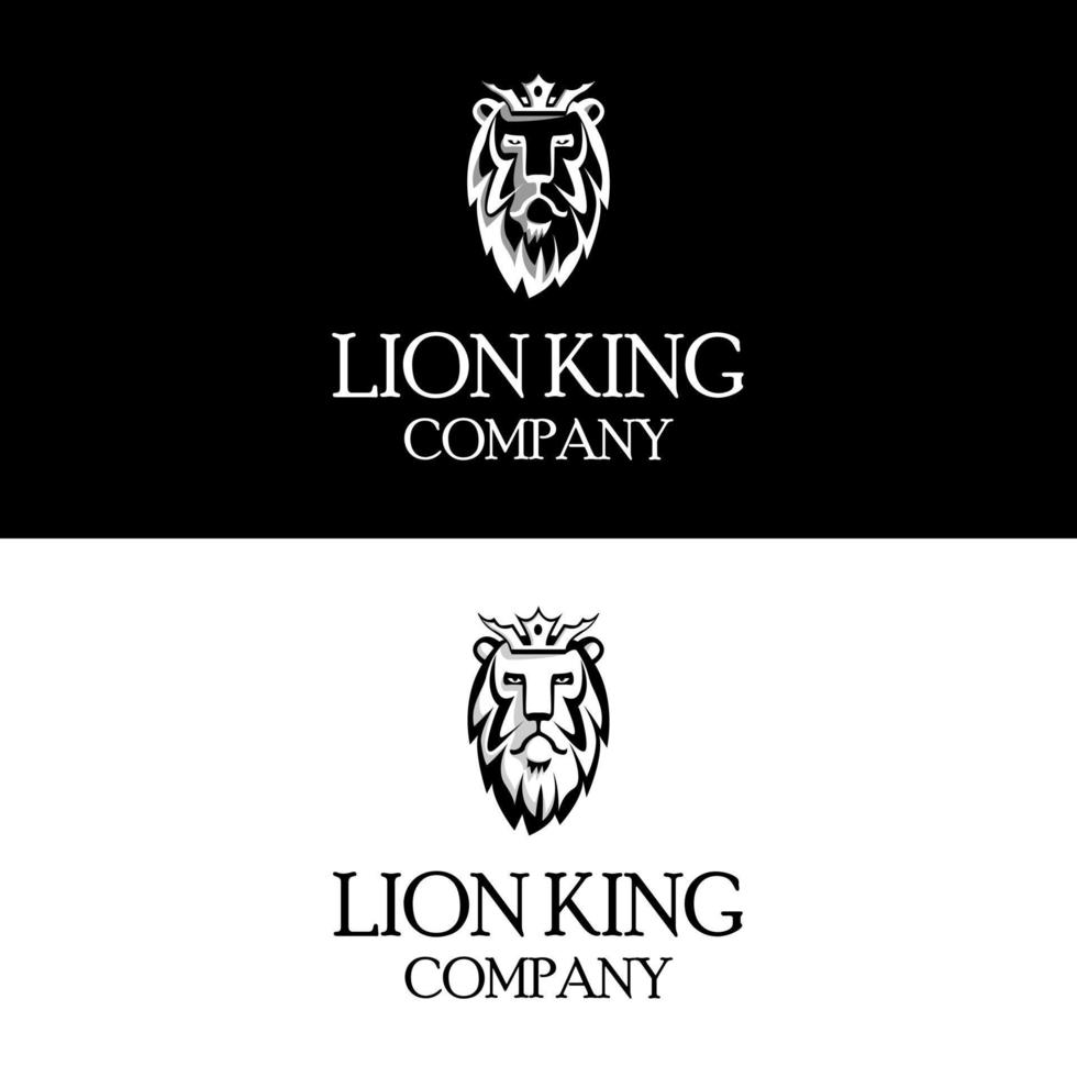 lugna lejon kung ansikte med krona på huvud för klassisk män mode varumärke företag logotyp design vektor