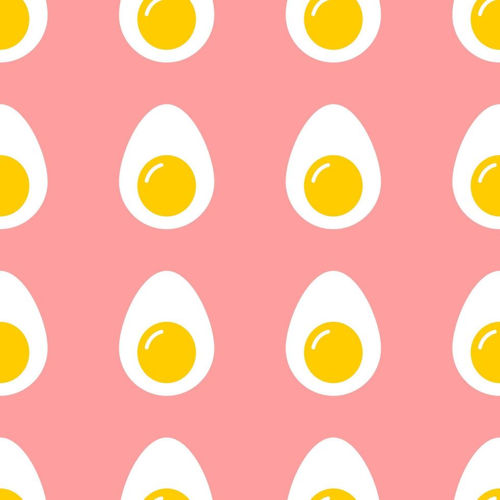 halv kokt ägg sömlös mönster i platt stil design. vektor