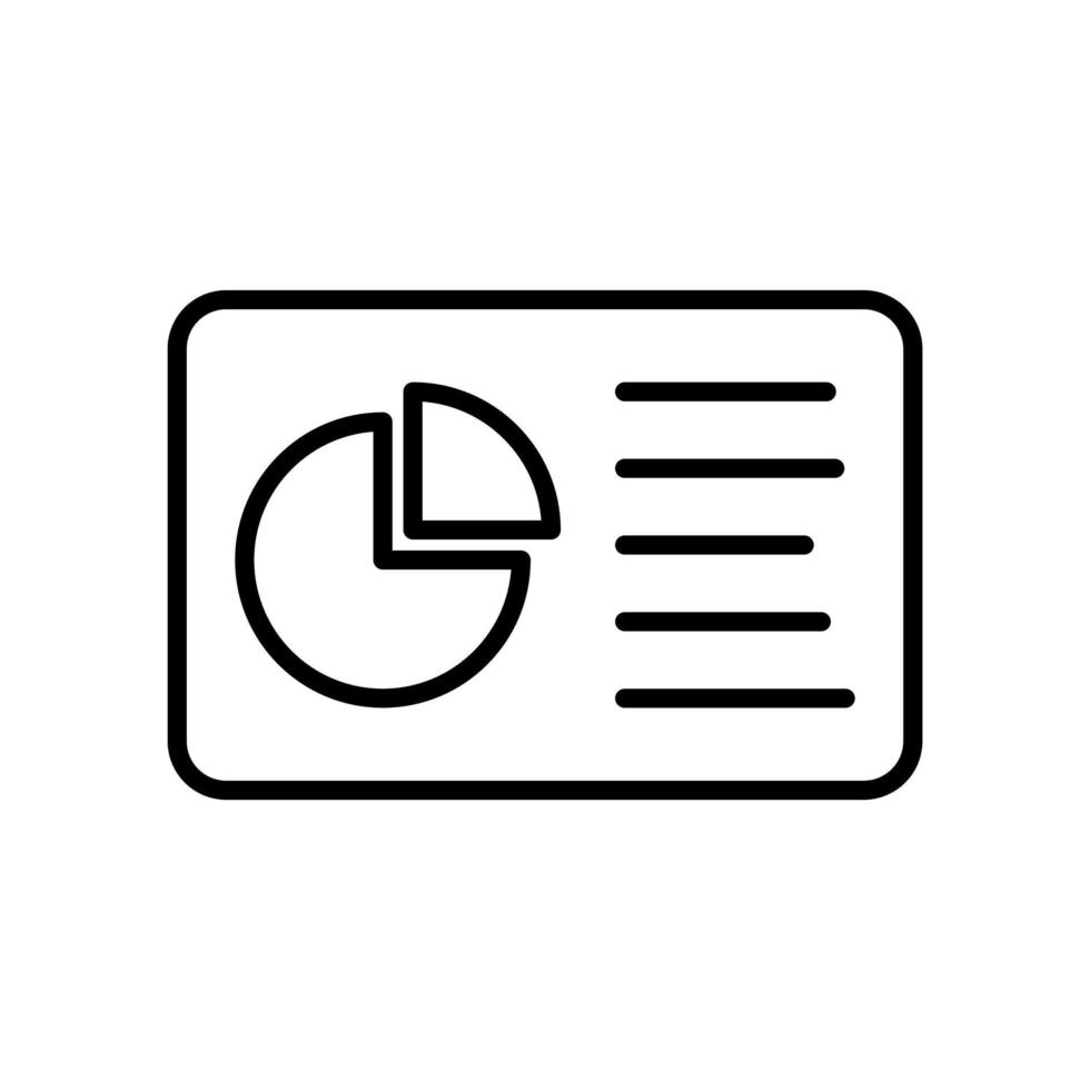 Finanzanalyse, Portfolio, Geschäftsberichtssymbol im Linienstildesign isoliert auf weißem Hintergrund. editierbarer Strich. vektor