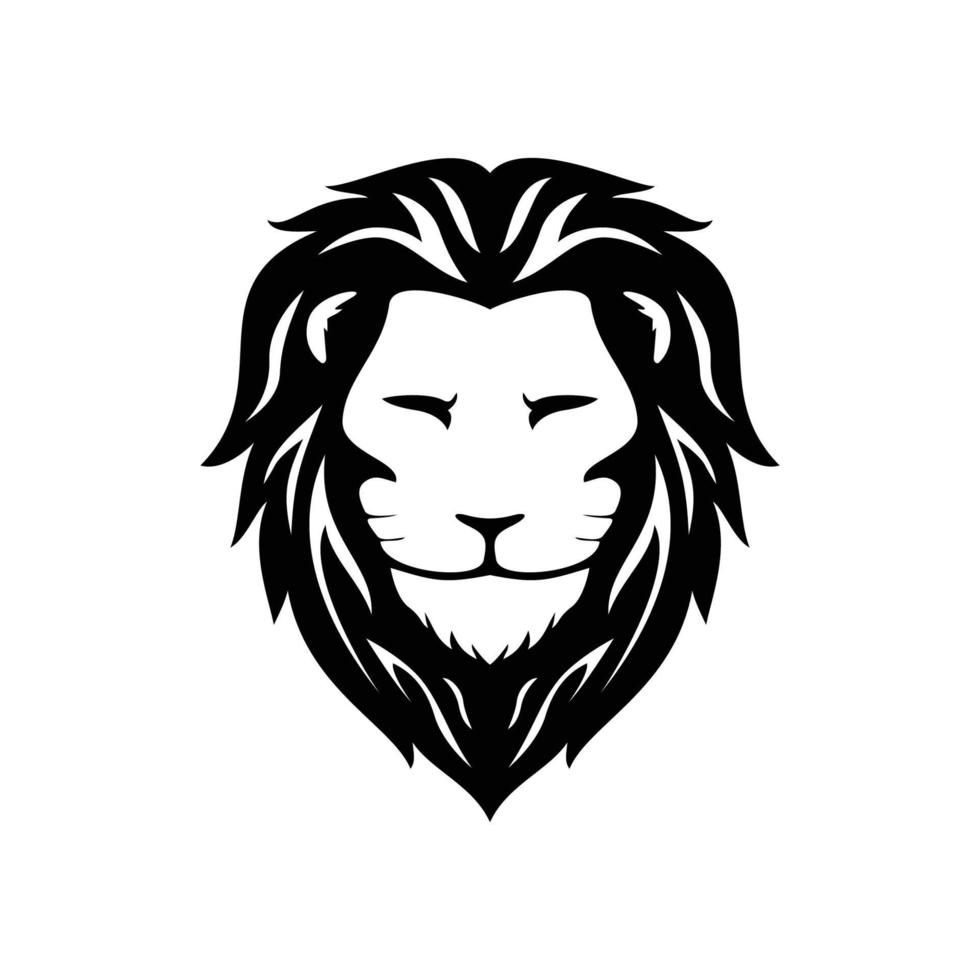 Löwenkopf-Silhouette-Logo-Template-Design. Zeichen und Symbol für wilde Tiere. vektor
