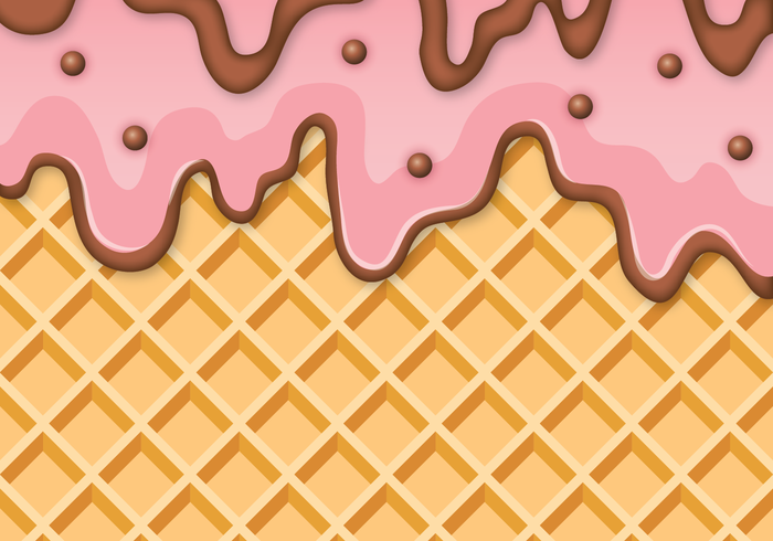 Strawberry Chocolate Waffle Vector