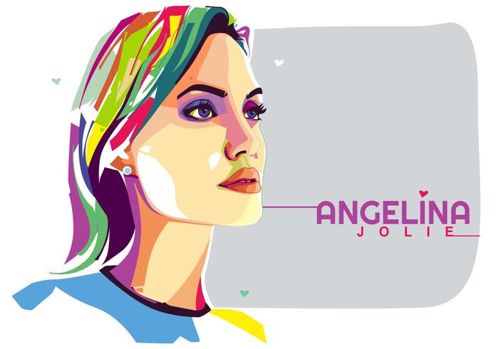 Angelina Jolie Vektor Popart Porträt