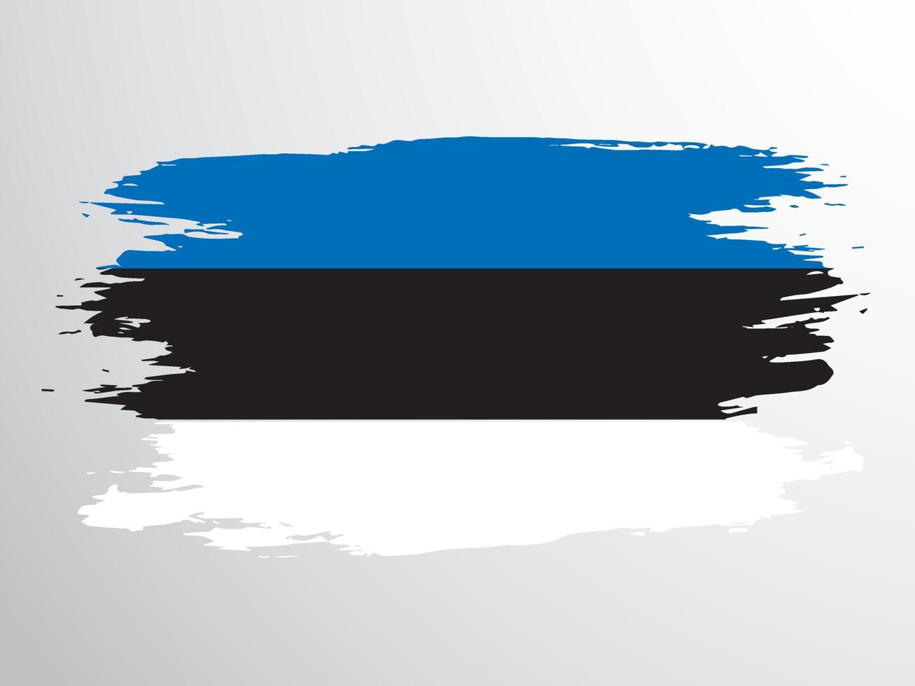 estnische flagge mit pinsel gemalt vektor