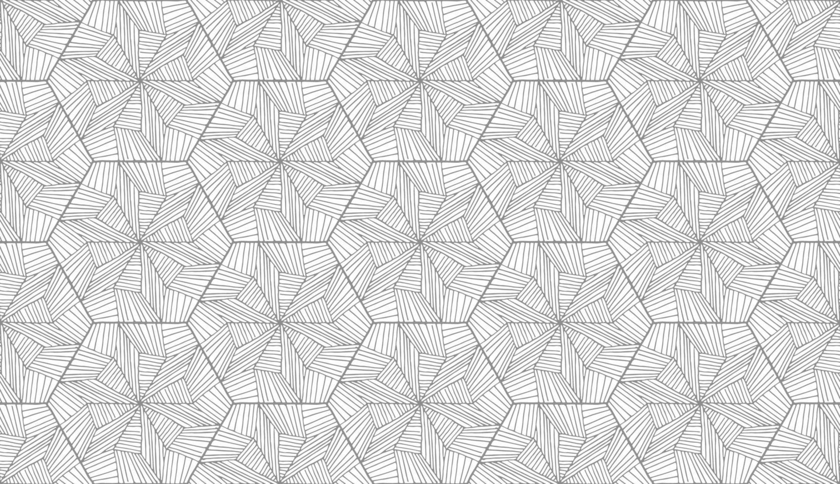 Linien sechseckiges Muster im abstrakten Stil auf weißem Hintergrund. einfarbiges Druckvektor-Streifenmuster. Hexagonmuster nahtloses Wiederholungsmuster. abstrakte geometrische Verzierung. vektor