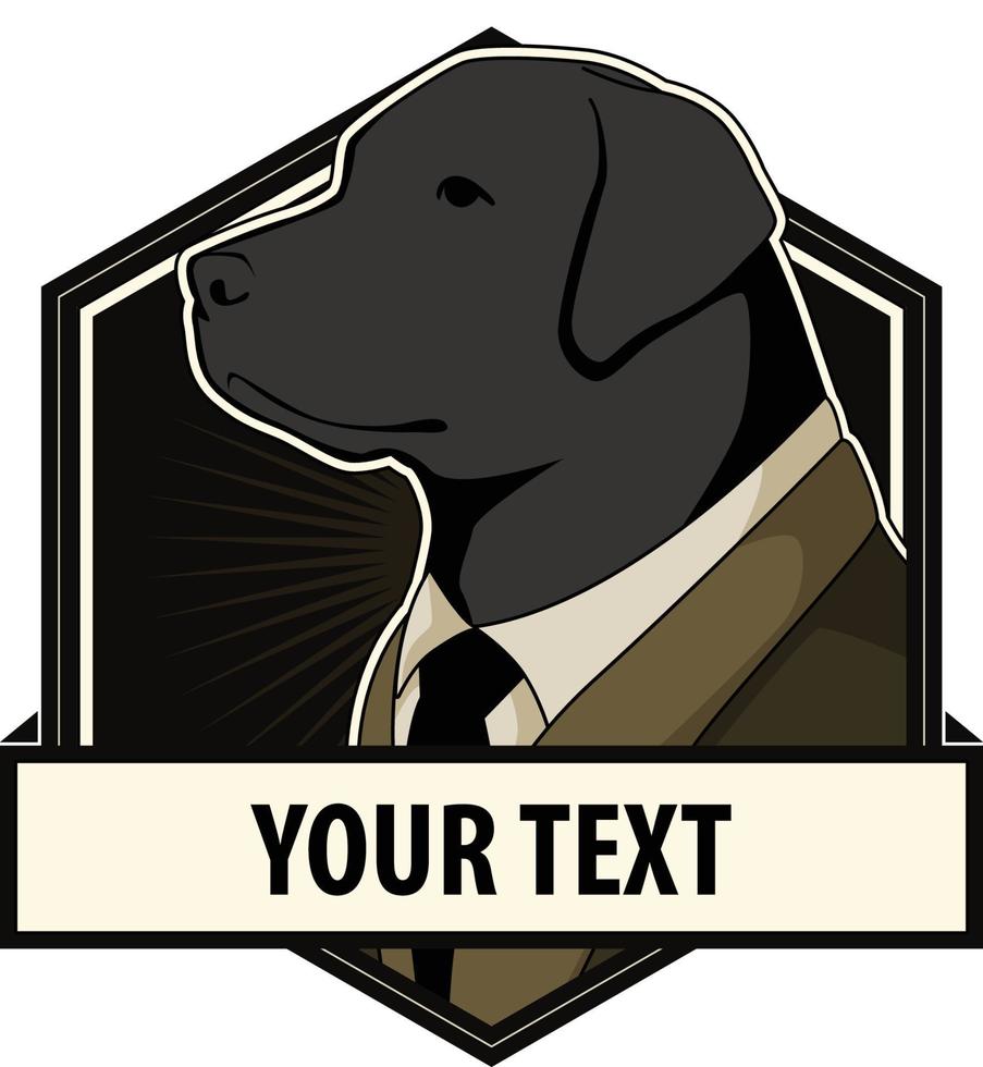 Business-Hund-Retro-Logo vektor