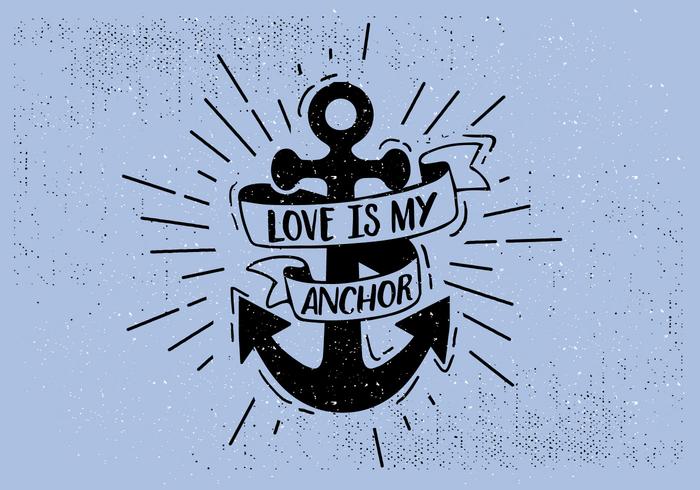 Freie Hand Drawn Anchor Hintergrund vektor