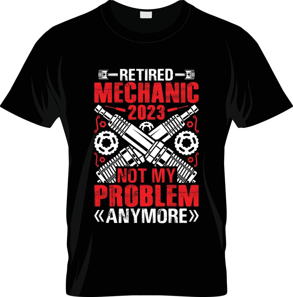 Mechaniker-T-Shirt-Design, Mechaniker-T-Shirt-Slogan und Bekleidungsdesign, Mechanikertypografie, Mechanikervektor, Mechanikerillustration vektor