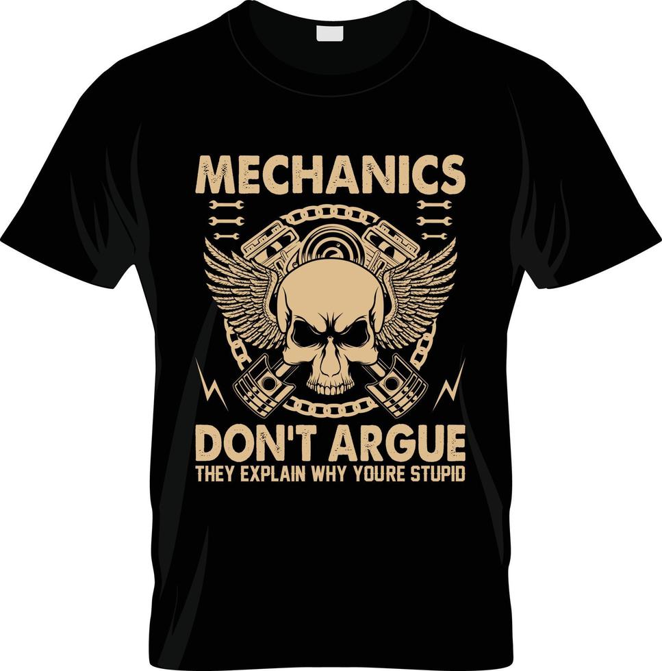 mekaniker t-shirt design, mekaniker t-shirt slogan och kläder design, mekaniker typografi, mekaniker vektor, mekaniker illustration vektor