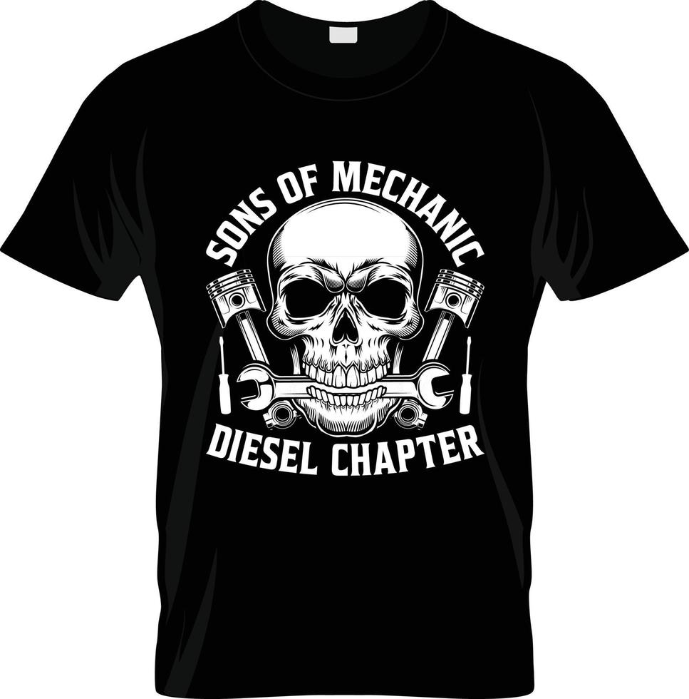 Mechaniker-T-Shirt-Design, Mechaniker-T-Shirt-Slogan und Bekleidungsdesign, Mechanikertypografie, Mechanikervektor, Mechanikerillustration vektor