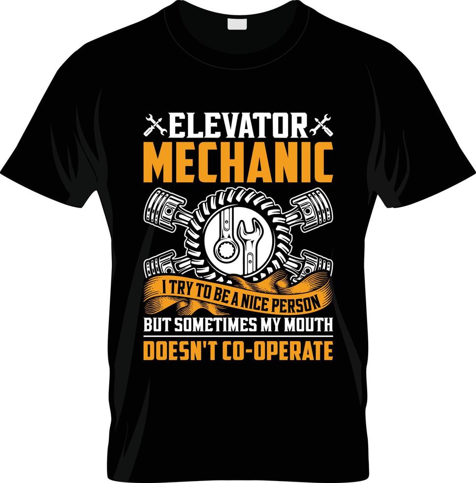 mekaniker t-shirt design, mekaniker t-shirt slogan och kläder design, mekaniker typografi, mekaniker vektor, mekaniker illustration vektor