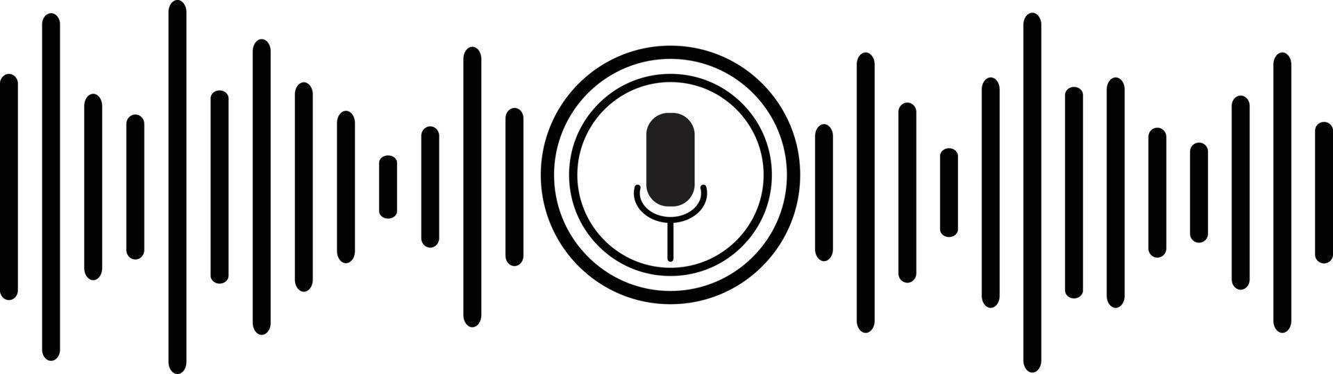röst igenkännande ikon på vit bakgrund. personlig röst assistent. ljud vågor och mikrofon knapp. platt stil. vektor