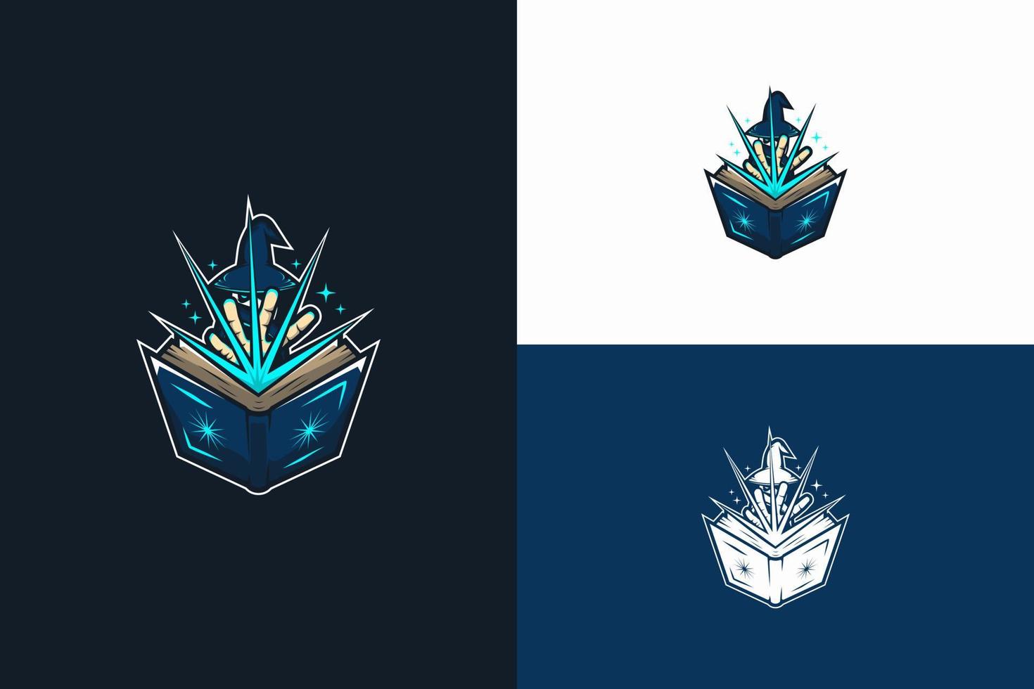 Wizard esport logotyp maskot design vektor