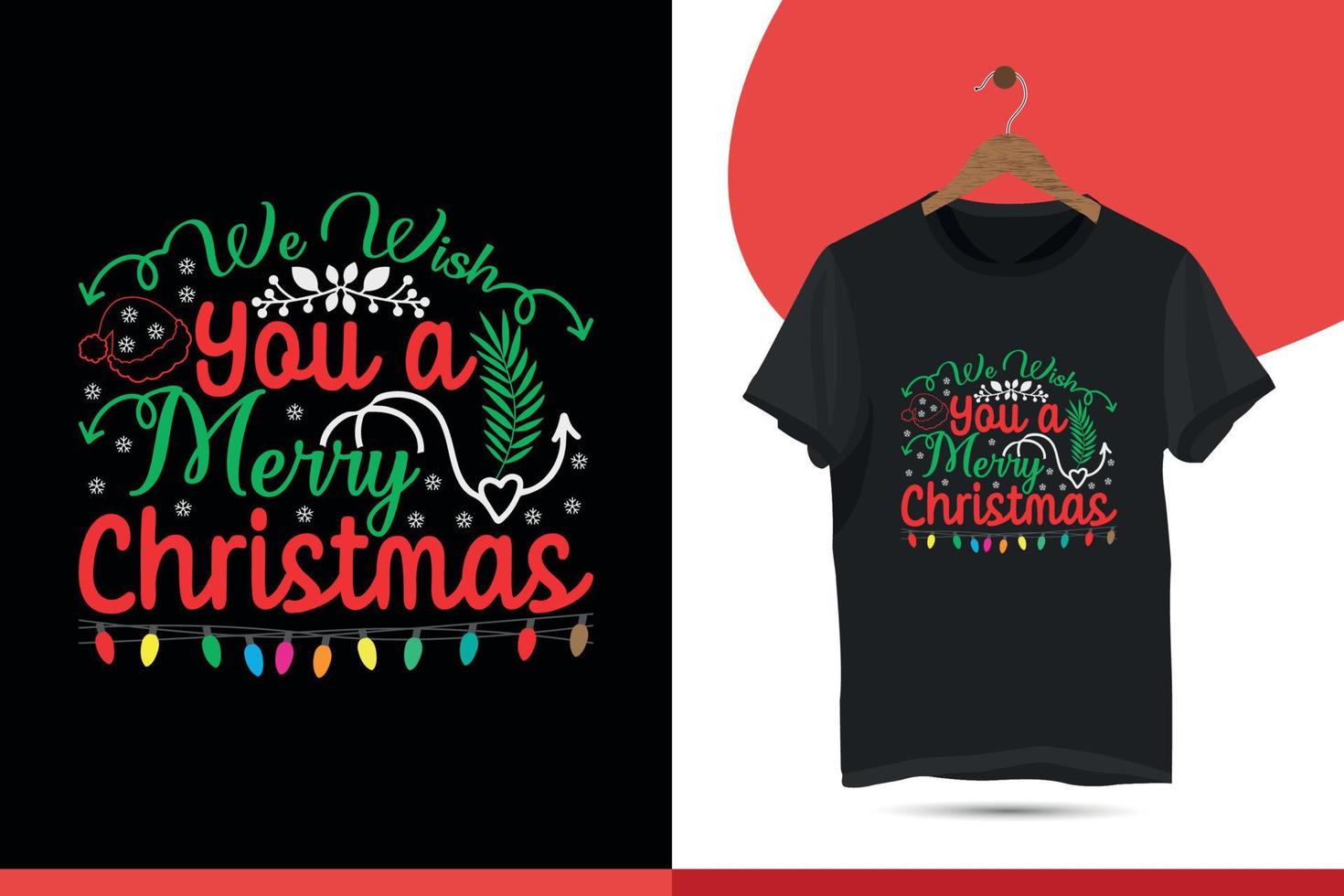 wir wünschen ihnen frohe weihnachten - bestes typografie-vektor-t-shirt-design für die weihnachtsfestsaison. vektor