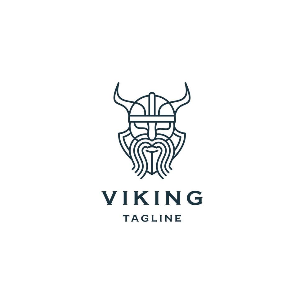 Viking Head Line Logo Icon Design Vorlage flacher Vektor
