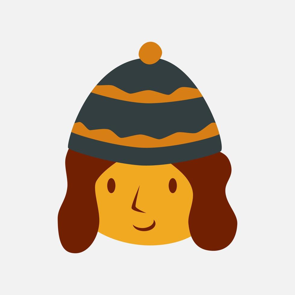 mysigt söt flicka med mössa hatt i de mitten av höst eller falla säsong. lämplig för affisch, flygblad, och klistermärke design. vektor