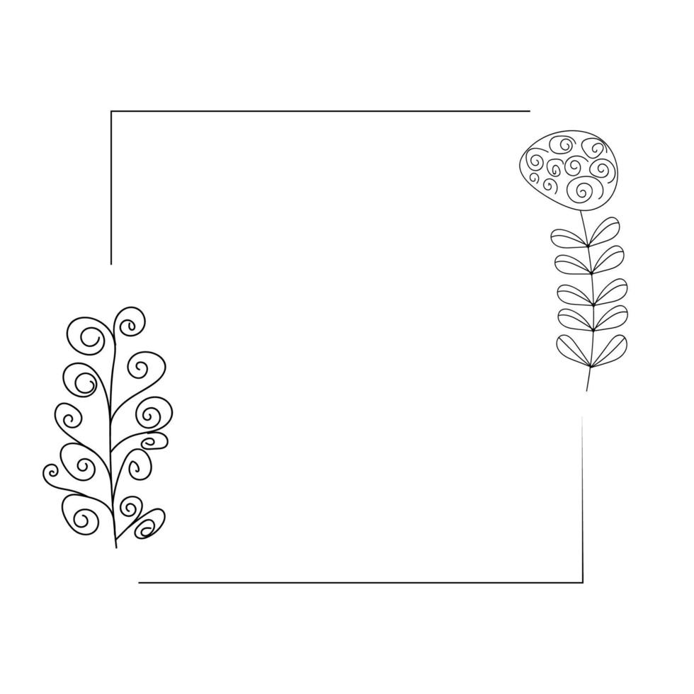botanisk blommor ram. vektor illustration. ramar, cirklar