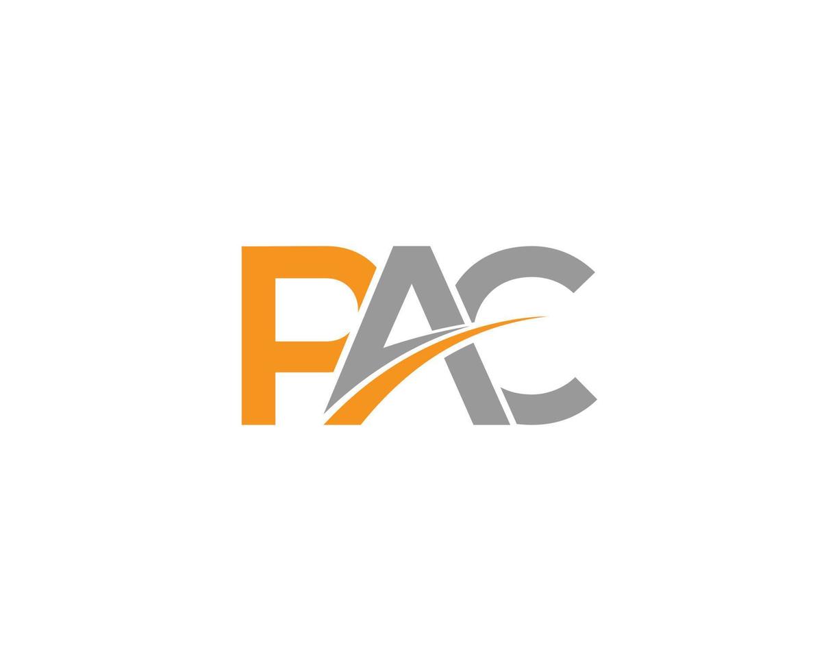 pac logotyp abstrakt brev initialer monogram design vektor ikon begrepp.