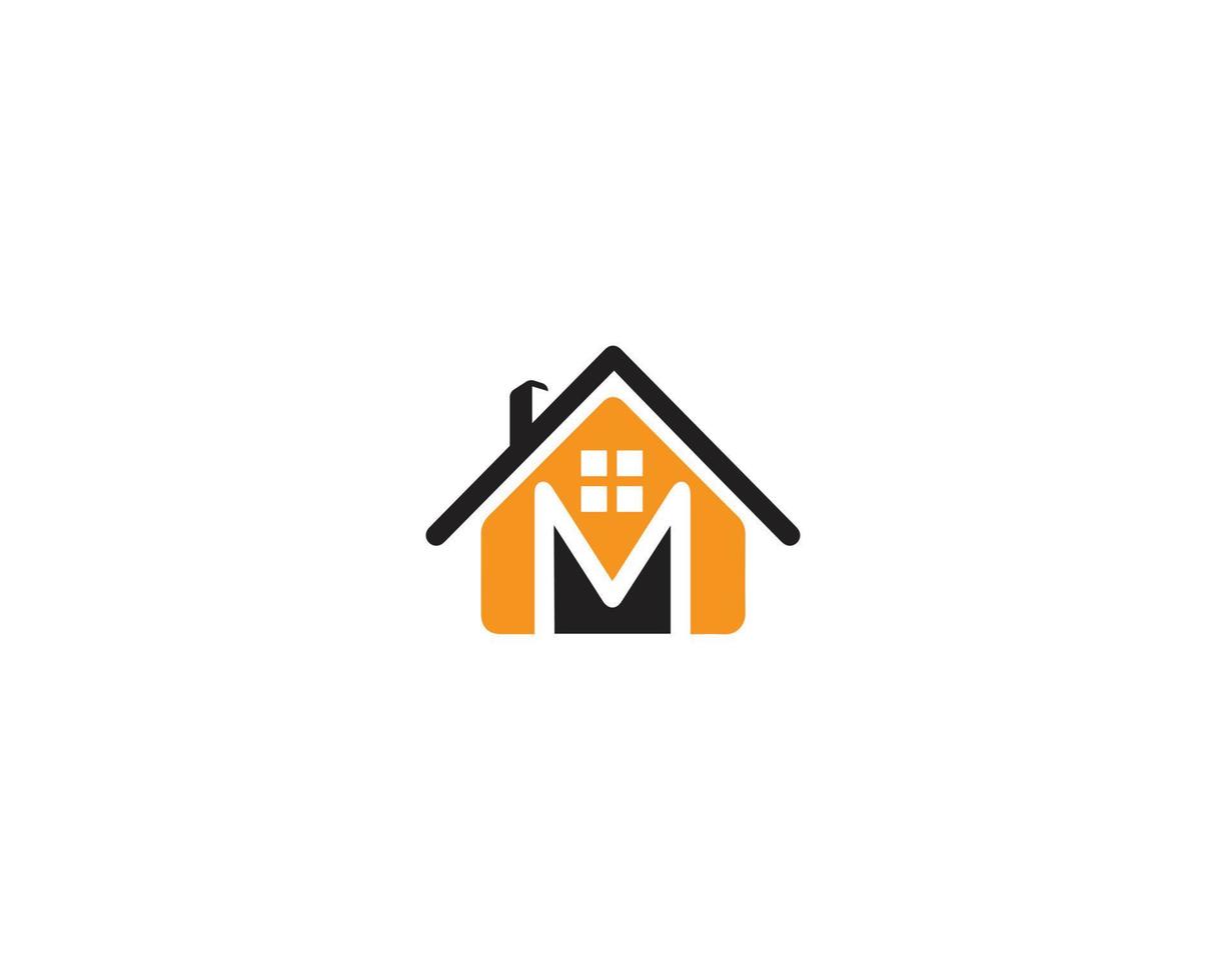 Buchstabe m modernes Home-Logo-Symbol-Monogramm entwirft Vektorvorlage. vektor
