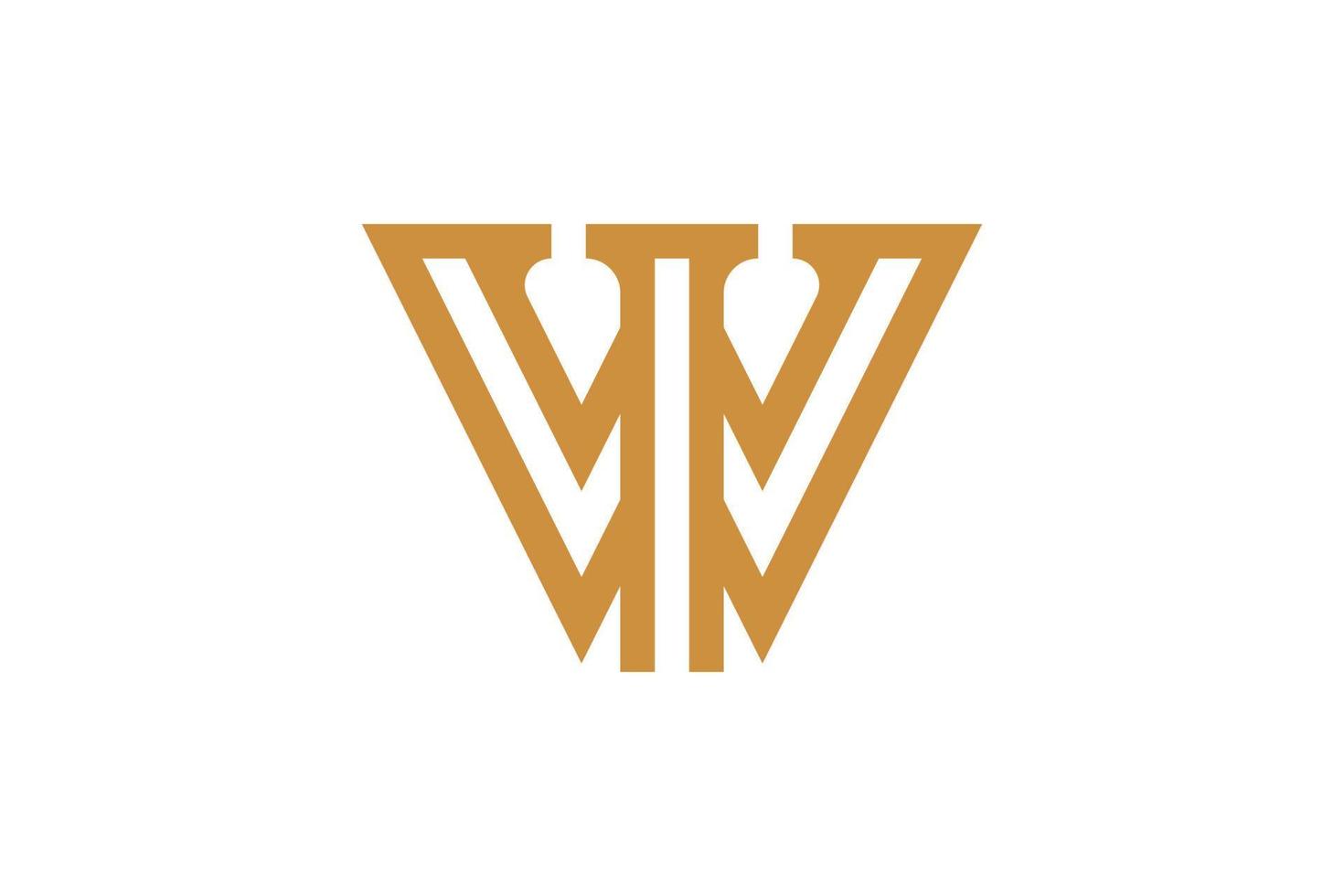brev w monoline logotyp vektor