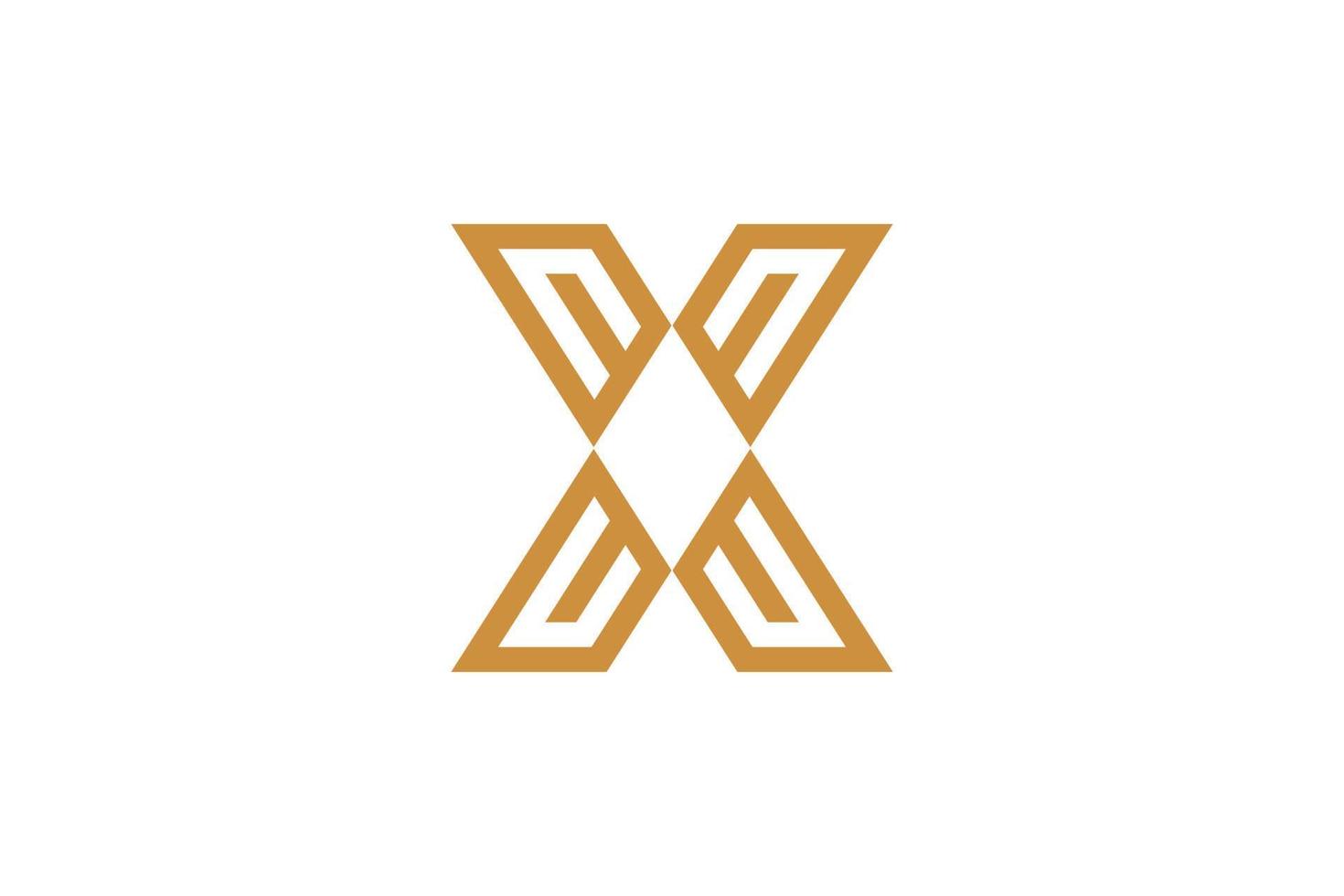 enkel brev x monoline logotyp vektor