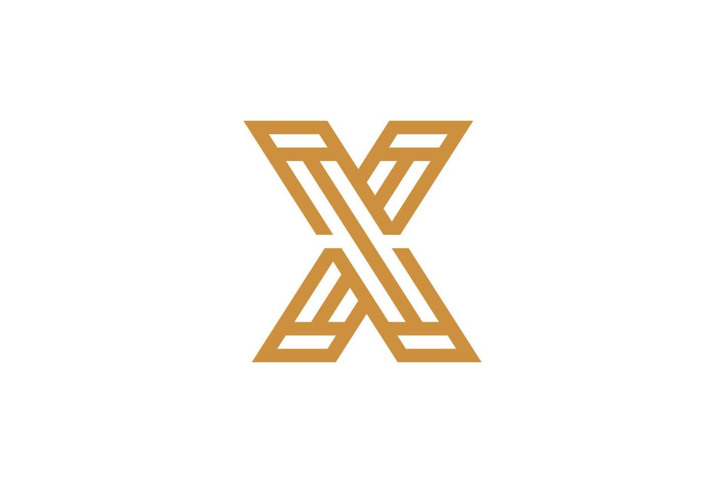 einfaches buchstabe x monoline logo vektor