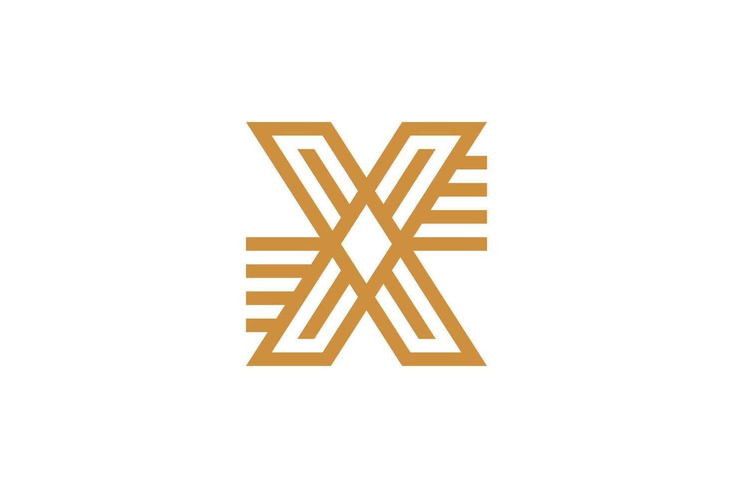 enkel brev x monoline logotyp vektor