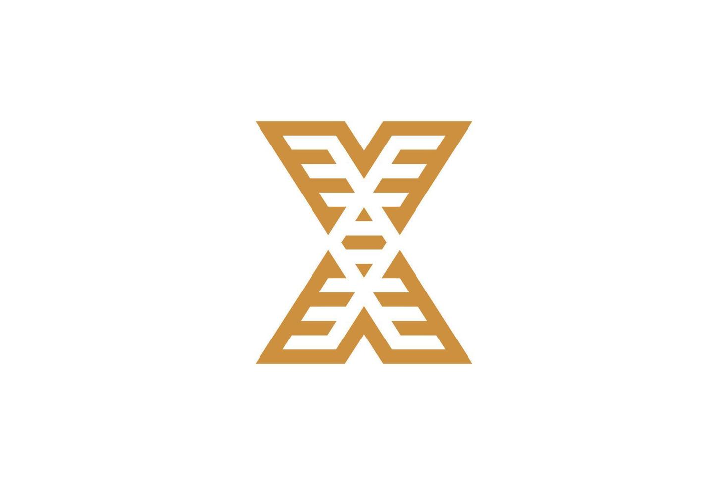 einfaches buchstabe x monoline logo vektor