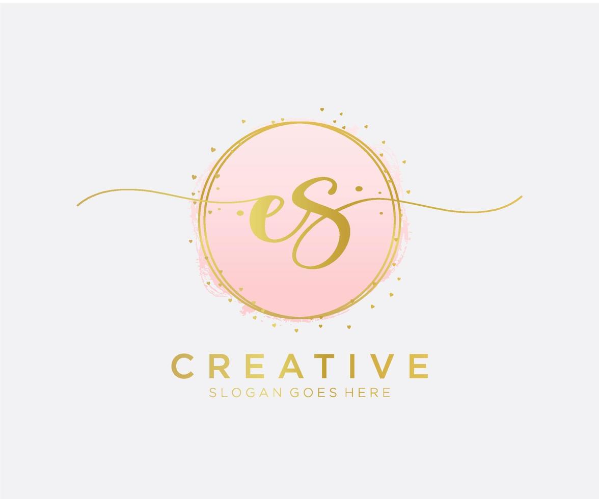 första es feminin logotyp. användbar för natur, salong, spa, kosmetisk och skönhet logotyper. platt vektor logotyp design mall element.