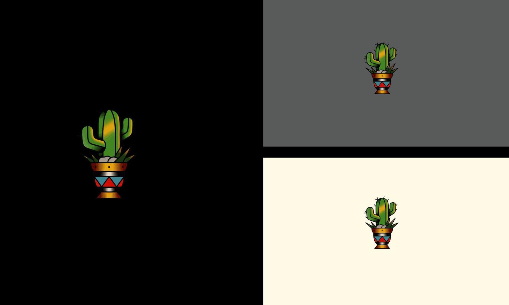 grüner Kaktus-Vektor-Illustration-Maskottchen-Design vektor
