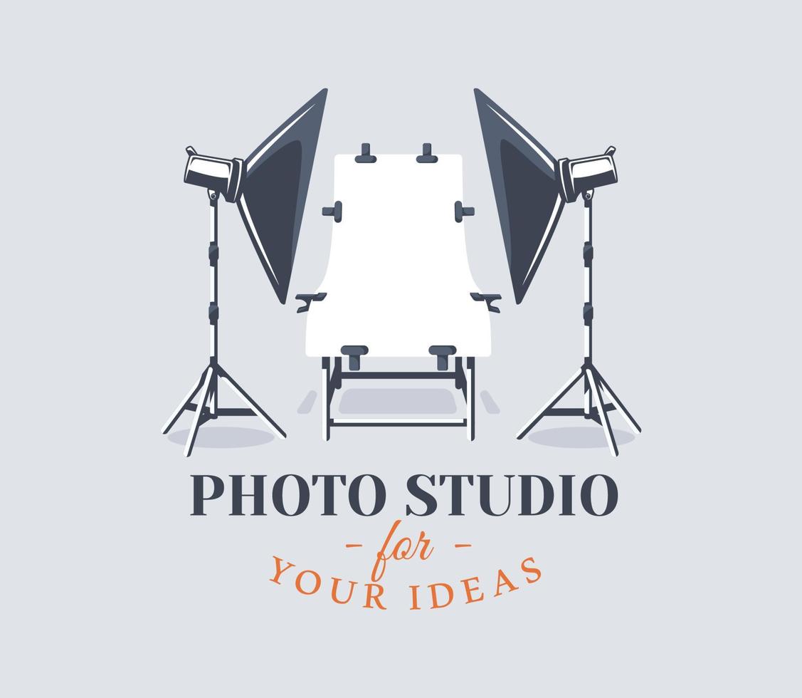 fotostudio-etikettenkonzept vektor