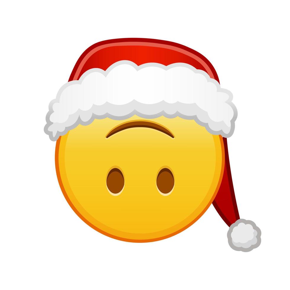 weihnachtsgesicht auf den kopf gestellt große größe des gelben emoji-lächelns vektor