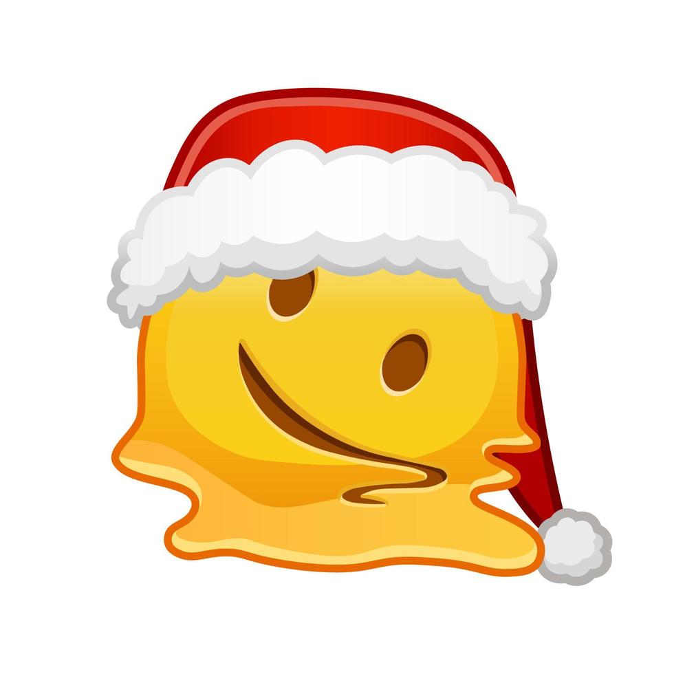 weihnachtliches schmelzendes gesicht große größe des gelben emoji-lächelns vektor
