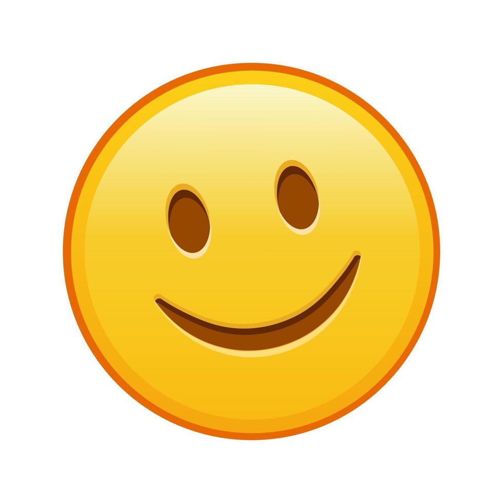 leicht lächelndes Gesicht, groß, gelbes Emoji-Lächeln vektor