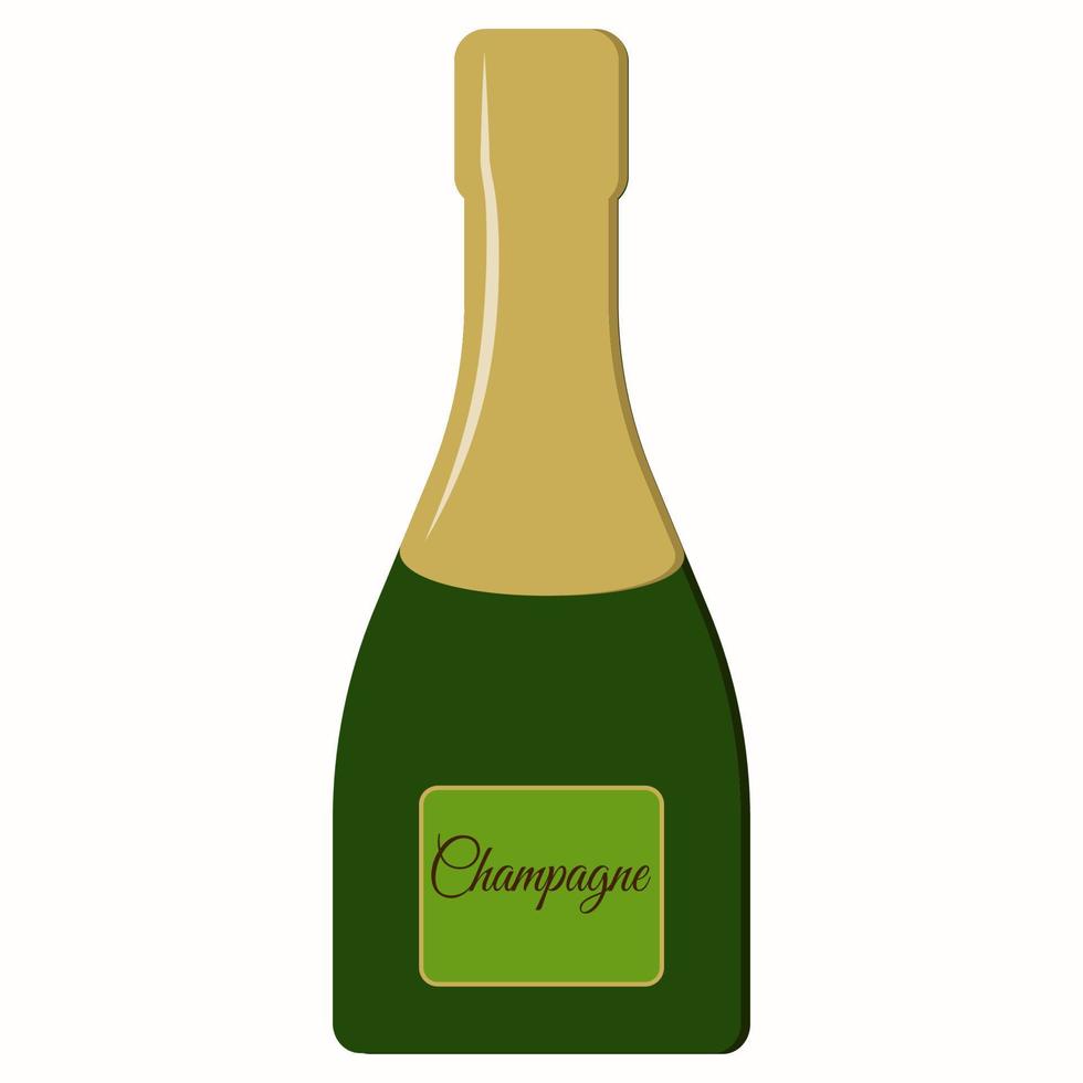 glas flaska av champagne vektor